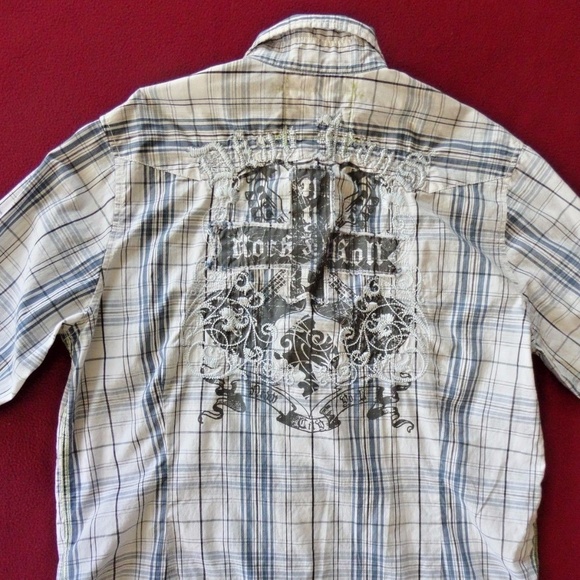 Dkny Other - DKNY JEANS Mens Embroidered Rock & Roll Shirt L